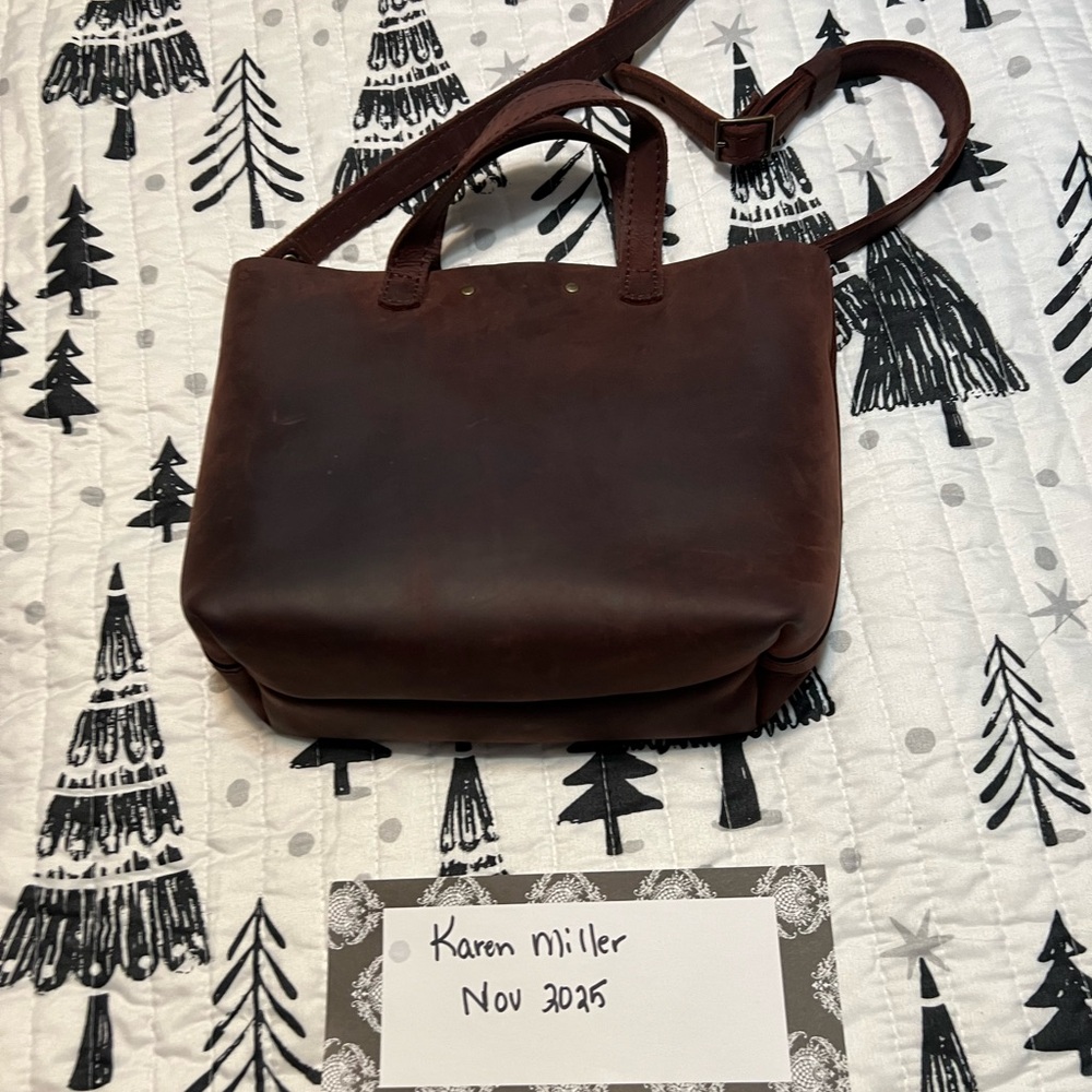 Portland Leather Crossbody Bag in Dark Brown - Picture 2 of 4